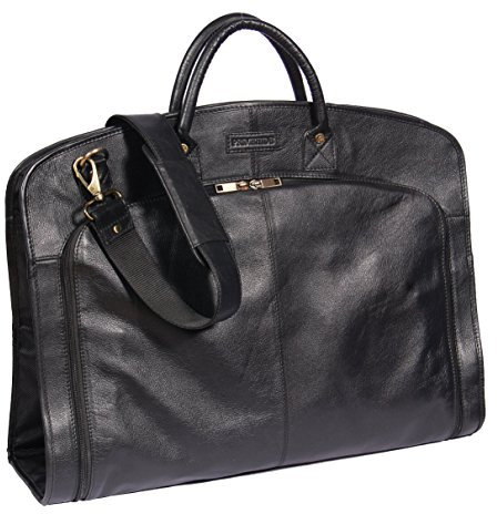 Wahrer Luxus Leder Kleidersack Reise Kleidbeutel HOL933 Schwarz