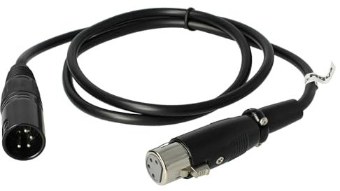 vhbw XLR Verlängerungskabel kompatibel mit Diverse Einsatzbereiche - XLR Stecker auf XLR Buchse Adapter, 4-polig, 120cm, schwarz