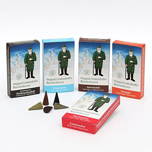 5 TLG. Spar Set Crottendorfer Räucherkerzen Weihnachtsduft, Wintertraum, Adventsduft, Kaminzauber und Zimtapfel