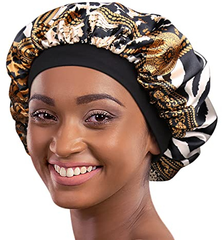 Alnorm Satin Sleeping Cap for Girls Women Bonnet Turban Comfortable Headband for Washing Face Slouchy Beanie