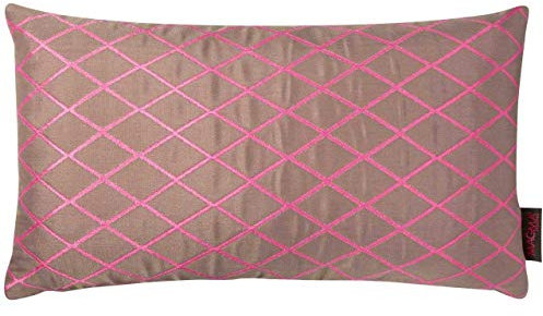 MAGMA Kissenhülle 30x50 cm Kariert Raute Demi Taupe