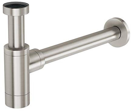 FNX Bathrooms Modern Basin Sink Brushed Nickel Bottle Trap with extension - Solid Brass