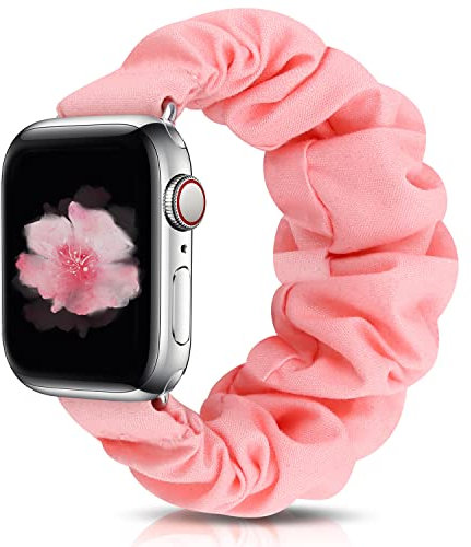 JIELIELE Compatible avec les bracelets chouchous Apple Watch 38 mm, 40 mm, 41 mm, 42 mm, 44 mm, 45 mm, 49 mm pour femme, jolis bracelets élastiques pour iWatch Series 9, 8, 7, 6, 5, 4, 3, 2, 1 SE
