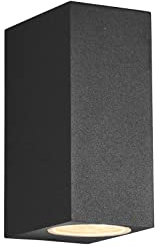 meineWunschleuchte Eckige Außenwandleuchte Up and Down in Anthrazit, Höhe 15cm