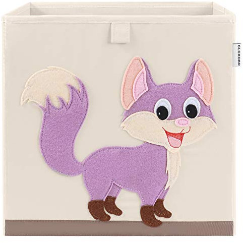 CLCROBD Foldable Animal Cube Storage Bins Fabric Toy Box/Chest/Organizer for Kids Nursery, 13 inch (Fox)