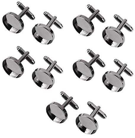 chiwanji 10pcs 16mm Vintage Round Blank Einstellungen Base Pad Manschettenknöpfe DIY Manschettenknöpfe