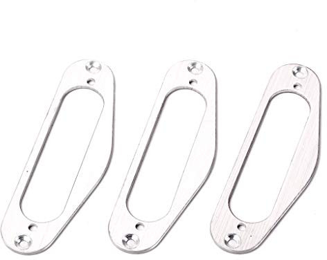 Alnicov 2 Stück Metall Single Coil Tonabnehmer Surround Plate Mounting Ring für Gitarre, Silber