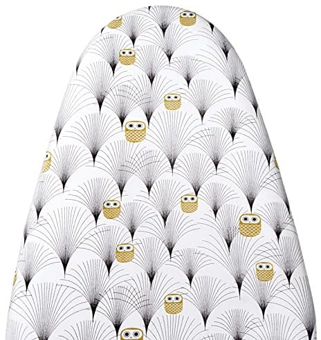LEEWEITAS Housse de planche à repasser extra large avec dessus 100 % coton et rembourrage épais, facile à installer et résistante aux brûlures (chouette, taille XXL)