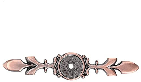 Jeanoko 10pcs Zinc Alloy Cabinet Handle Back Plate Retro Single Hole Door Cupboard Handle Backplates 4.72in(#2 Red Bronze)