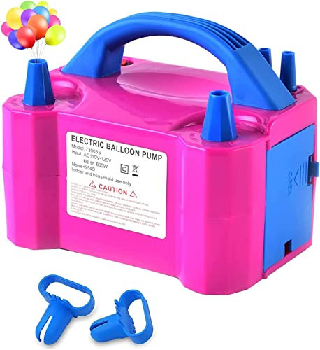 Elkster Electric Balloon Pump - Dual Nozzle Balloon Inflator - Portable Balloon Pumper for Party, Wedding, Birthday, Decoration & Promotional Activities - 220V-240V (600 Watt)