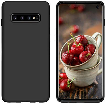 DUEDUE Coque pour Samsung S10, Matériau en Silicone Douce Coque de Téléphone Antichoc, Rigide Solide Etui pour Samsung Galaxy S10 Durable Flexible Doublure Micro Fibre à l'intérieur, Noir
