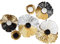 Metallbild 75x53cm Wandbild Blüte Blume Metall Schwarz Gold Deko Wanddeko Design Wandkunst Metallbild