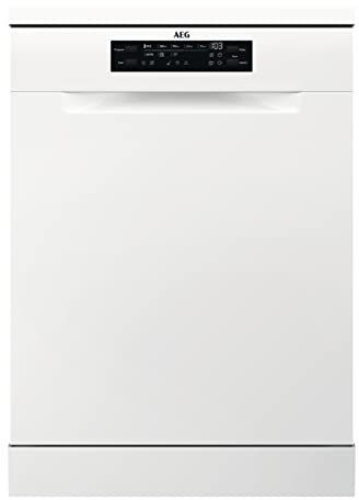 AEG FFB53937ZW Standgeschirrspüler / Serie 6000 mit SatelliteClean® / 60cm / AirDry - perfekte Trocknungsergebnisse / D / energiesparend / MaxiFlex Besteckschublade / Startzeitvorwahl / Wasserstopp