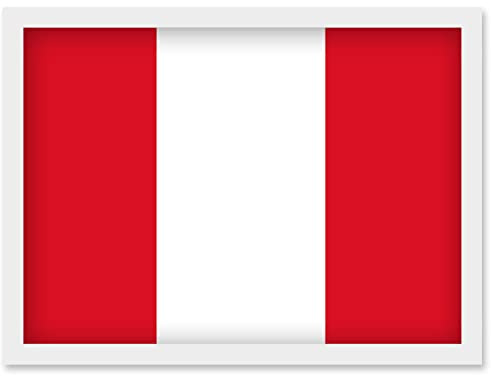Artery8 Peru National Flag Patriotic Vexillology World Flags Country Region Poster Artwork Framed Wall Art Print A4