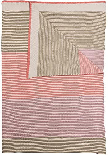 Pip Studio Blockstripe Tagesdecke gestrickt Throw Pastel 130x170cm (1Stück)