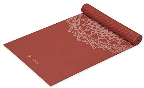 Gaiam Yogamatte – 5 mm dicke Yogamatte – rutschfeste Übungsmatte für alle Arten von Yoga, Pilates und Boden-Workouts – strukturierter Griff, gepolsterte Unterstützung, verschiedene Designs (61 x 173