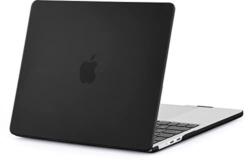 EooCoo Custodia Compatibile con 2025 2024 2023 MacBook Air 15 Pollici M4 M3 M2 A3241 A3114 A2941, Copertina Rigido per Protettivo Cover MacBook Air 15 con 15,3 Retina Display- Nero Opaco Trasparente