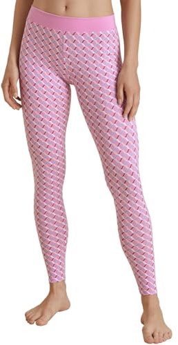 CALIDA Elastic Trend Leggings Damen, mit breitem Softbund, High Waist Yoga Leggings, natürlich atmungsaktive und weiche Single Jersey-Qualität Bubble Gum pink 48-50