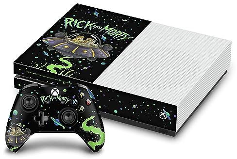 Head Case Designs Offizielle Rick and Morty Der Space Cruiser Grafiken Vinyl Haut Gaming Aufkleber Abziehbild Abdeckung kompatibel mit Xbox One S Console and Controller Bundle