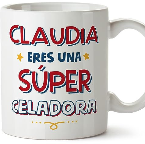 MUGFFINS Personalised Mug for Porter Woman - in Spanish - Eres Súper - Funny Custom Gift for Colleagues - Ceramic 11oz Mug