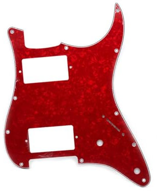 SHENGSUI Red Pearl HH Strat Pickguard Platte mit Schrauben für amerikanische/mexikanische Fender Standard Stratocaster