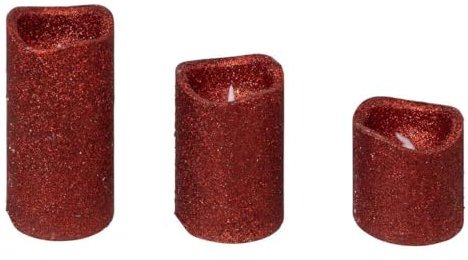 Feeric Lights et Christmas – LED-Kerzen Colorama Weihnachten, 3 Stück, Rot