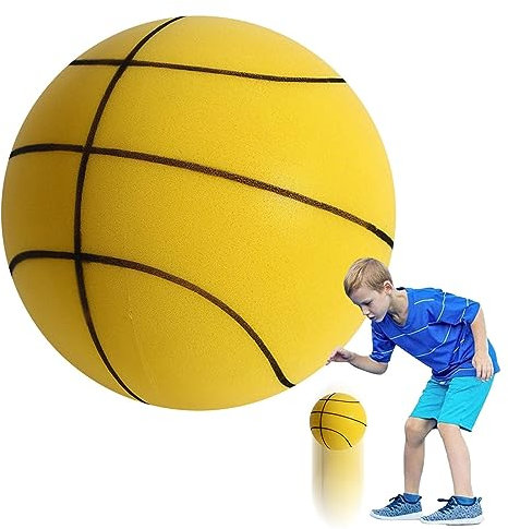 Shannan Silent Basketball, Größe 7, Gelb, Schaumstoff, 24 cm, 1 Stück