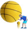 Shannan Silent Basketball, Größe 7, Gelb, Schaumstoff, 24 cm, 1 Stück