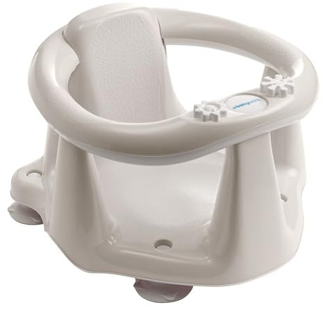 baby-walz Badesitz Deluxe weiß - mit Saugnäpfen - Flüssigkristall-Thermometer - 2 eingebaute Spielzeuge - ergonomisch geformt - rutschfestem Weichgummi - von 6 bis 15 Monaten geeignet