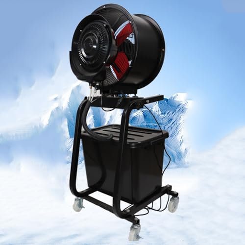 Ventilador De Nebulización Industrial, Ventilador De Pulverización De Refrigeración Por Nebulización De Agua Para Exteriores, Con Tanque De Agua Grande De 42L, Volumen De Aire 5300 M3/H, 3 Velocidades