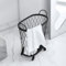 Metal Wire Frame Laundry Hamper on Wheels,Heavy Duty Dirty Clothes Basket with Handles for Toys Bin Pillows Blankets Storage,Decorative Basket for Children's Bedroom Living Ro(Size:21.6H,Color:Black)