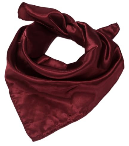 Whakano Einfarbig Seidenschal Damen 50x50cm,Elegante Seidentuch Kopftuch,Bandana,Quadratische Schals,Klein Weich Quadratisch Seidenschal,Handgelenkriemen,Stirnbänder,Geschenkfür Damen Frauen,Weinrot
