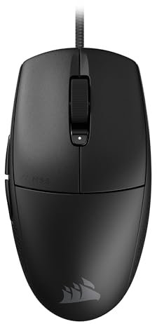 Corsair M55 Ratón Ligero para Juegos FPS con Cable – 16.000 PPP – Seis Botones Programables – Empuñaduras Laterales Texturizadas – Negro