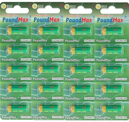 20 x Super Alkaline 23AE/A23/LRV08/MN21 12V PoundMax Alkaline Security Batteries
