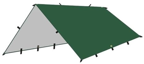 Zeltplane Camping Zelt Tarp 4x4m 4x3m 3x3meter 19 Hängepunkte Zeltplane Survival Sonnenschutz Schattendach Outdoor Rucksackreisen Wasserdicht Camping Markise Sonnenschirm(3x4m Green)