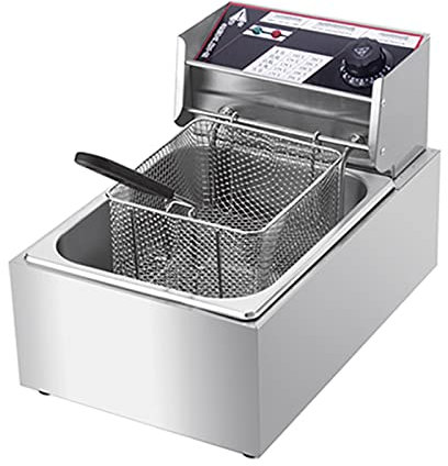 PGKTKCWH Freidora Industrial con cestas y Tapas de Acero Inoxidable, Temperatura Regulable, freidoras eléctricas de Gran Capacidad, fácil de Limpiar, para cocinar Alimentos en la Cocina.