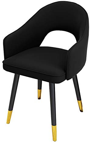 Moderne Küchen-Esszimmerstühle, Küchen-Esszimmerstühle, wasserdichte Ledersessel mit Beinen aus Karbonstahl, Moderne, gepolsterte, weiche Sitz-Wohnzimmersessel mit hoher Rückenlehne (Farbe: