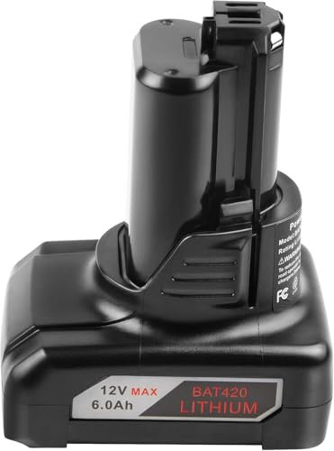 Yangers 12V 6A Batteria di Ricambio Li-ion per Bosch Sistema 12V Strumenti, Adatta per Batterie BAT411 BAT412 BAT413 BAT414 BAT415 BAT420 GBA10.8V