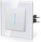 BSEED Light Switch with Led Indicator,Glass Wall Toggle with Grappling Hook,Easy Installation,E-Series,1 Gang 1 Way,86mm White