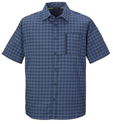 killtec Herren Funktionshemd/Hemd Kurzarm/Outdoorhemd KOS 44 MN WVN SHRT, hell stahlblau, L, 42790-000