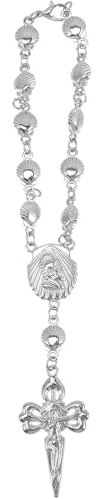 JEWEDECO Schickes Rosenkranz-armband Mit Kreuzanhänger Aus Metall Religiöser Schmuck Für Den Alltag Oder Besondere Anlässe Zufälliger Stil