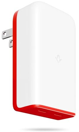 Twelve South PlugBug Travel 50W Charger Block, 2-USB Type C Port Fast Charging for iPhone, iPad, MacBook & More, with Apple Find My Integration, Folding Prongs & Adapters for US, CN, AU, EU, UK, KR