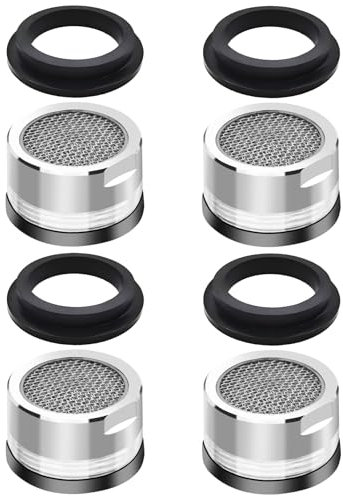 HAFRILY 4Pcs Tap Aerator 24mm Male Kitchen Faucet Aerator Replacement Part Stainless Steel Tap Diffuser Faucet with Rubber Gasket for Kitchen Sink Bathrooms Toilets Tap Filter Nozzle