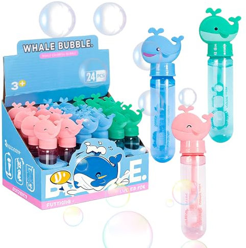 Seifenblasen Kinder,24 Stück Mini Seifenblasen Set,Wale Seifenblasen Kinder Stab,Seifenblasen Hochzeit,Bubble Sticks Geschenke,Bunte Bubbles Seifenblasen,Seifenblasen Set,Seifenblasen Spielzeug
