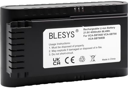 BLESYS VCA-SBT90 VCA-SBT90E VCA-SBT90E/VT Batteria per Samsung Jet 90 Jet 70 Jet 75 Pet Aspirapolvere VS15T7031R1 VS20T7531T1/ET VS20T7538T5/ET VS20T7532T1 VS20T7512N7/AA 21,6V 86,4Wh