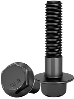 MOUMOUTEN M10*45 bulloni a testa esagonale flangiata, grado 10.9 bulloni parzialmente filettati viti in acciaio legato nero finitura bulloni a testa esagonale flangiata, quantità 10 pezzi