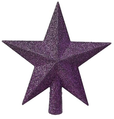 Kaemingk Christbaumspitze Kunststoff 19cm Stern mit Glitzer Weihnachtsbaumspitze - Christbaumschmuck & Weihnachtsbaumschmuck - Feige
