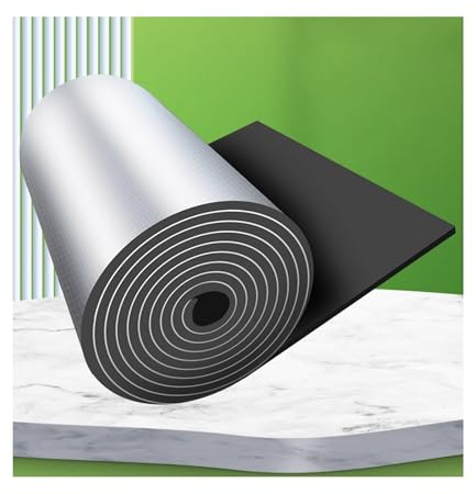 Kit de aislamiento acústico y térmico, lámina de aluminio autoadhesiva de 5-30 mm, algodón, for capó de coche, puerta, pared, techo de terraza acristalada, impermeable(1*1m/3.2*3.2ft,10MM(THK))