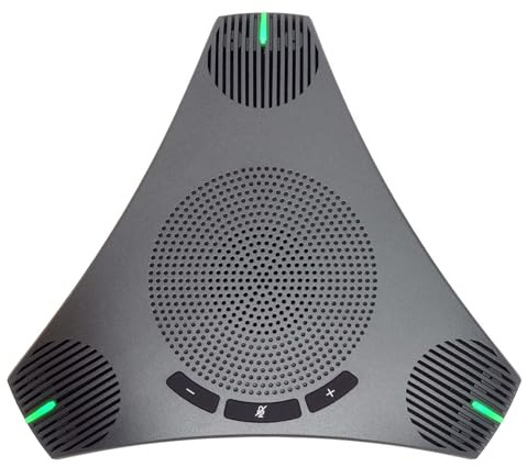 Conference Speaker and Microphone, USB Speakerphone with 360° Omnidirectional Voice Pickup, Smart Voice Enhancement, Hi-Fi Sound, Echo & Noise Reduction for Business, Home Office, Online Meeting