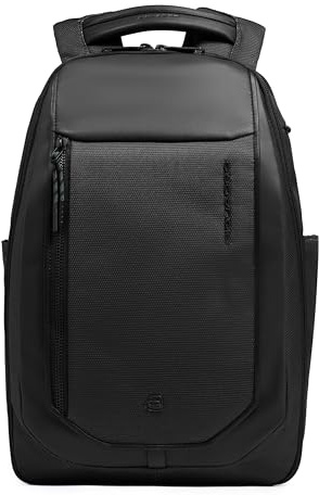 Piquadro Laptop Reiserucksack 14 aus recycled Stoff Unisex Leder und Stoff schwarz